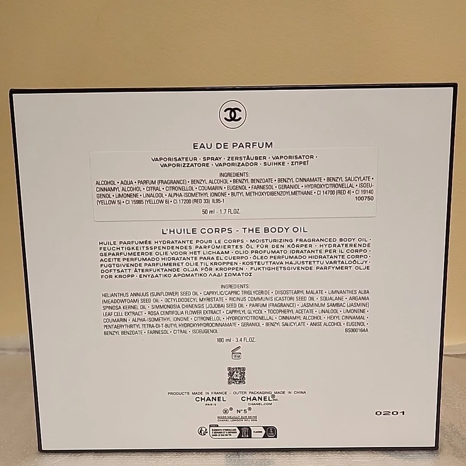 CHANEL N°5 Estuche Eau De Parfum 50 ml y Aceite Corporal 100 ml Edición Limitada Caja Set Foto 4 de 4