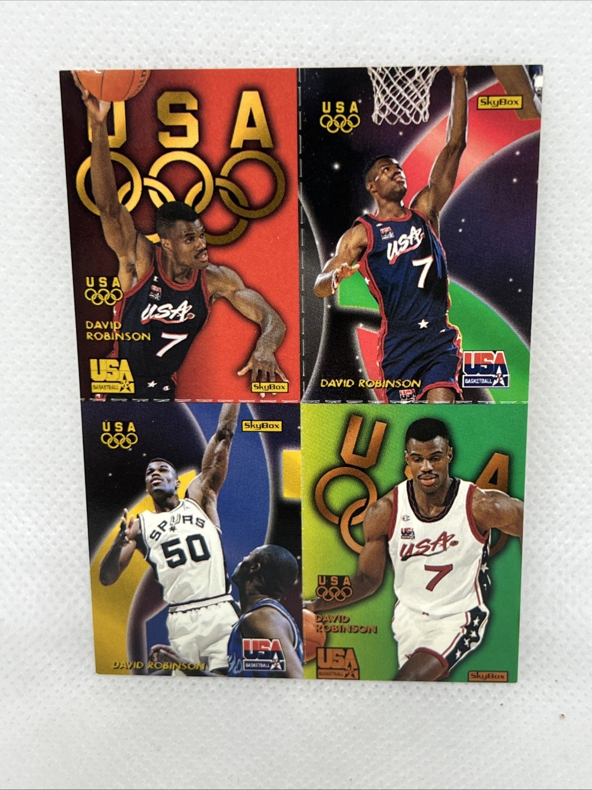 1996 SkyBox USA Quads David Robinson #Q8 USA