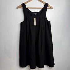 NWT J.CREW Black Scoopneck shift dress in cotton poplin Small