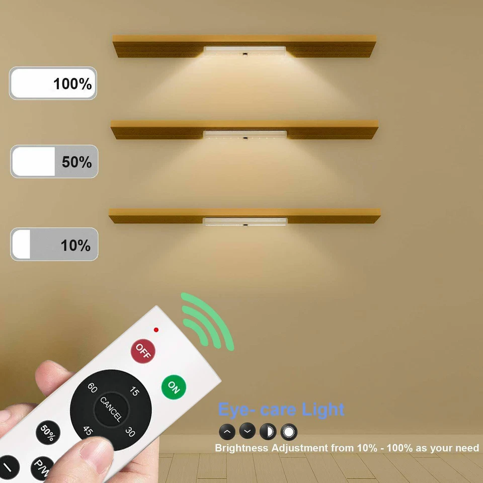 Remote Control LED Lights Under Cabinet Lighting Bar Wireless Portable LED 4pack - Image 4 of 4