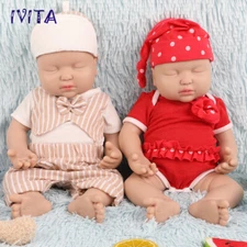 IVITA 15" Eyes Closed Silicone Reborn Baby Doll Platinum Silicone Newborn Infant