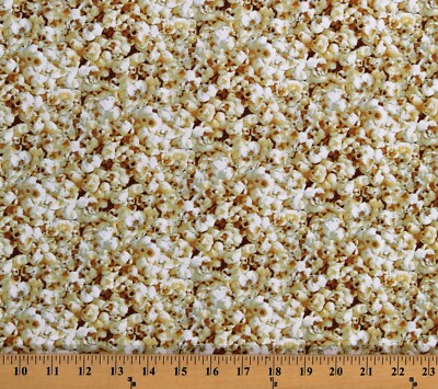 Cotton Popcorn Snacks Food Favorite Foods Fabric Print by the Yard D571.89