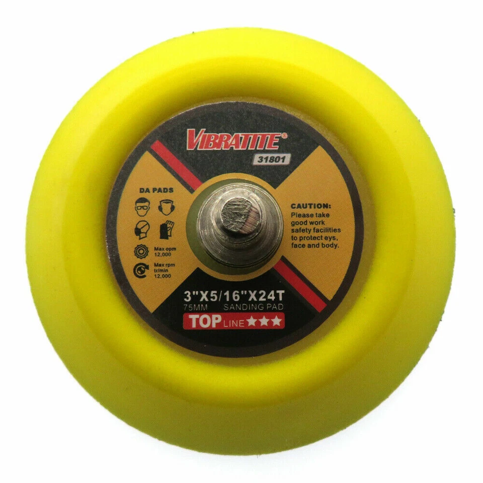 3'' 75mm Hook and Loop Backing Pad 5/16'' Thread For Air Sander Sanding Discs - Image 2 of 4