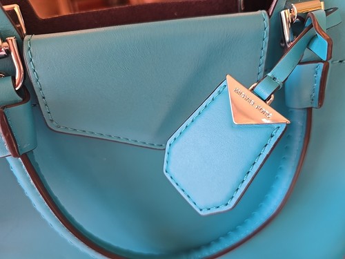 Michael Kors Unique Turquoise Soft Leather Shoulder Crossbody H.bag Purse - Picture 3 of 17