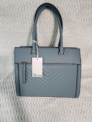 NEW Women's Alyssa Handbag   Bold Blue w/Leopard Print Lining - Style & Chic