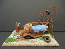JUNK YARD DIORAMA, 1:24, HAND-BUILT, COMPLETE AND READY TO DISPLAY, REDUCED! WOW