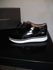 Zamagni Women's Black Patent Leather Rubber Sole Shoe - NEW