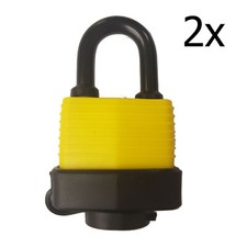 2 x WEATHERPROOF LAMINATED STEEL PADLOCK - 40mm - gate shed chain shutter door 