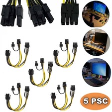 5 PCS PCIE 6 pin Female to Dual PCI-E 6 2 pin Male GPU Power Cable Splitter US