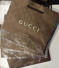 GUCCI Paper Shopping Gift Bag - Brand New Wrapped 9x6.7x2.5 [BOX OF 50 BAGS]