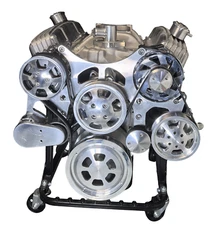 SBC 327 350 400 Serpentine Front Drive Complete Kit Polished A/C Alternator P/S