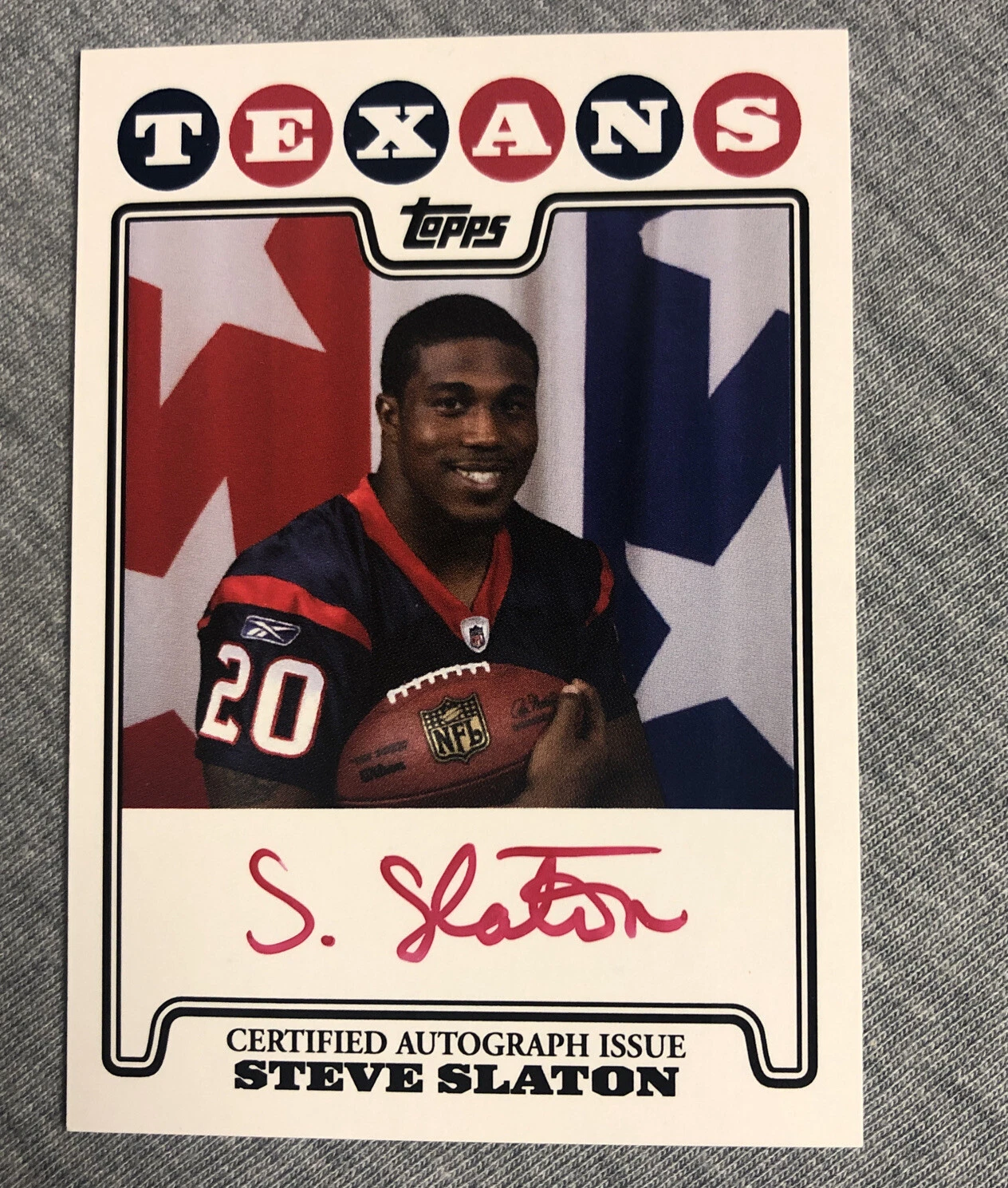 Steve Slaton Topps Rookie Premiere Autograph #RPASS Red