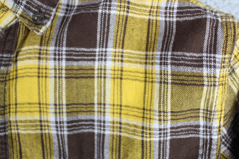 George 纽扣衬衫男式 S 码黄色棕色长袖纽扣领 — 第 4/4 张图片