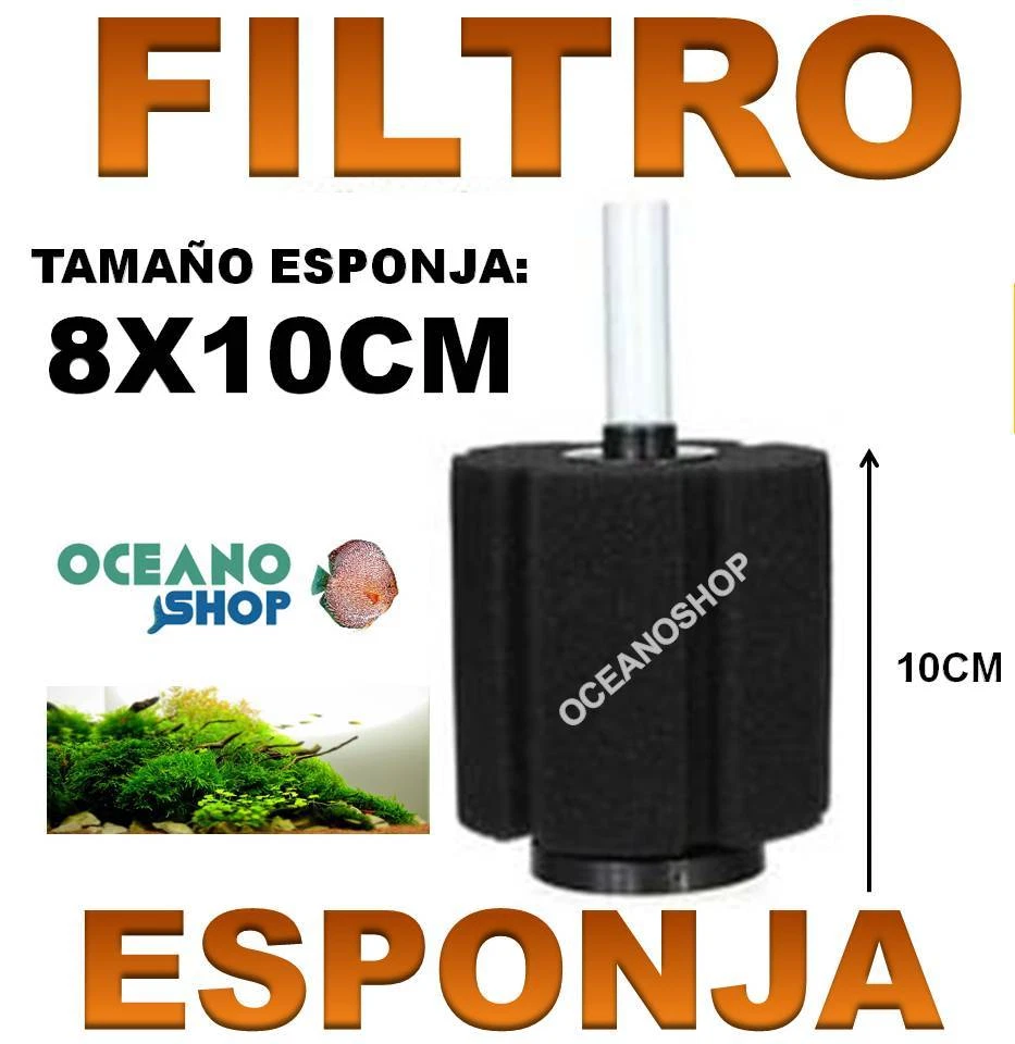 FILTRO ESPONJA GRANDE interior ACUARIO de cria Gambario Pecera alevines pecera - Imagen 1 de 1