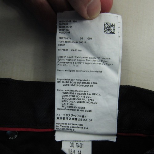 Hugo Boss Jeans Mens 33x32 Black Straight Fit Denim Pants Dark Wash 5 Pocket - Picture 8 of 17