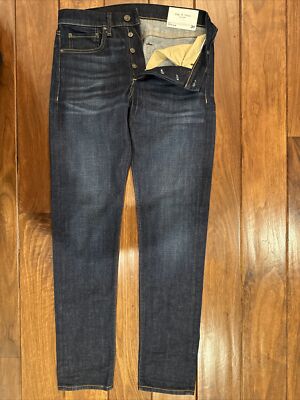 rag bone Fit Extra Slim Jeans Mens 31 x 32 Button Fly Blue