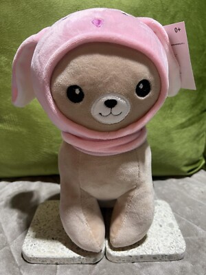 Linzy Toys Hund Welpe Hase Ostern rosa beige Plüschtier Stofftier neu mit Etikett 10 Zoll