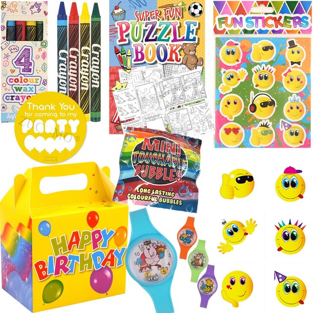 Kids Pre Filled Childrens Boys Girls Party Bags Boxes for Birthday