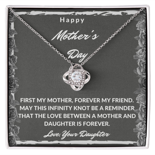To My Mother My World Love Knot Personalized Necklace Message Card Gift - Picture 7 of 9