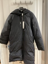 Arket Black Coat Womens Down Parka With Detachable Hood Size S