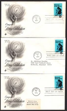 US FDC SC# 1438, Drug Free American 50+ years ago, 3 x FDC (A/3)
