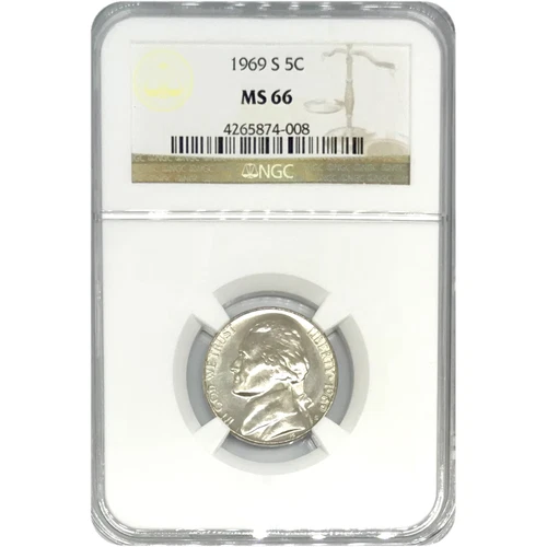 1969 S Jefferson Nickel NGC MS66 *Rev Tye's* #4008123