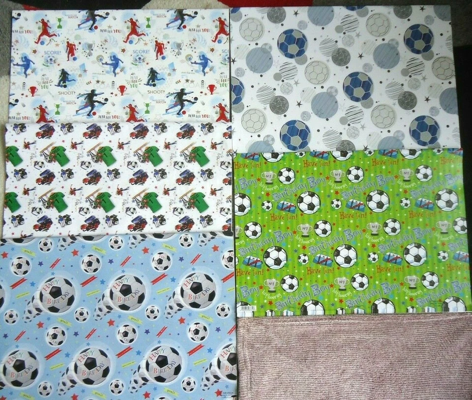 FOOTBALL GIFT WRAP - SHEETS TOP QUALITY PAPER - MENS BOYS GIRLS - FAST DISPATCH