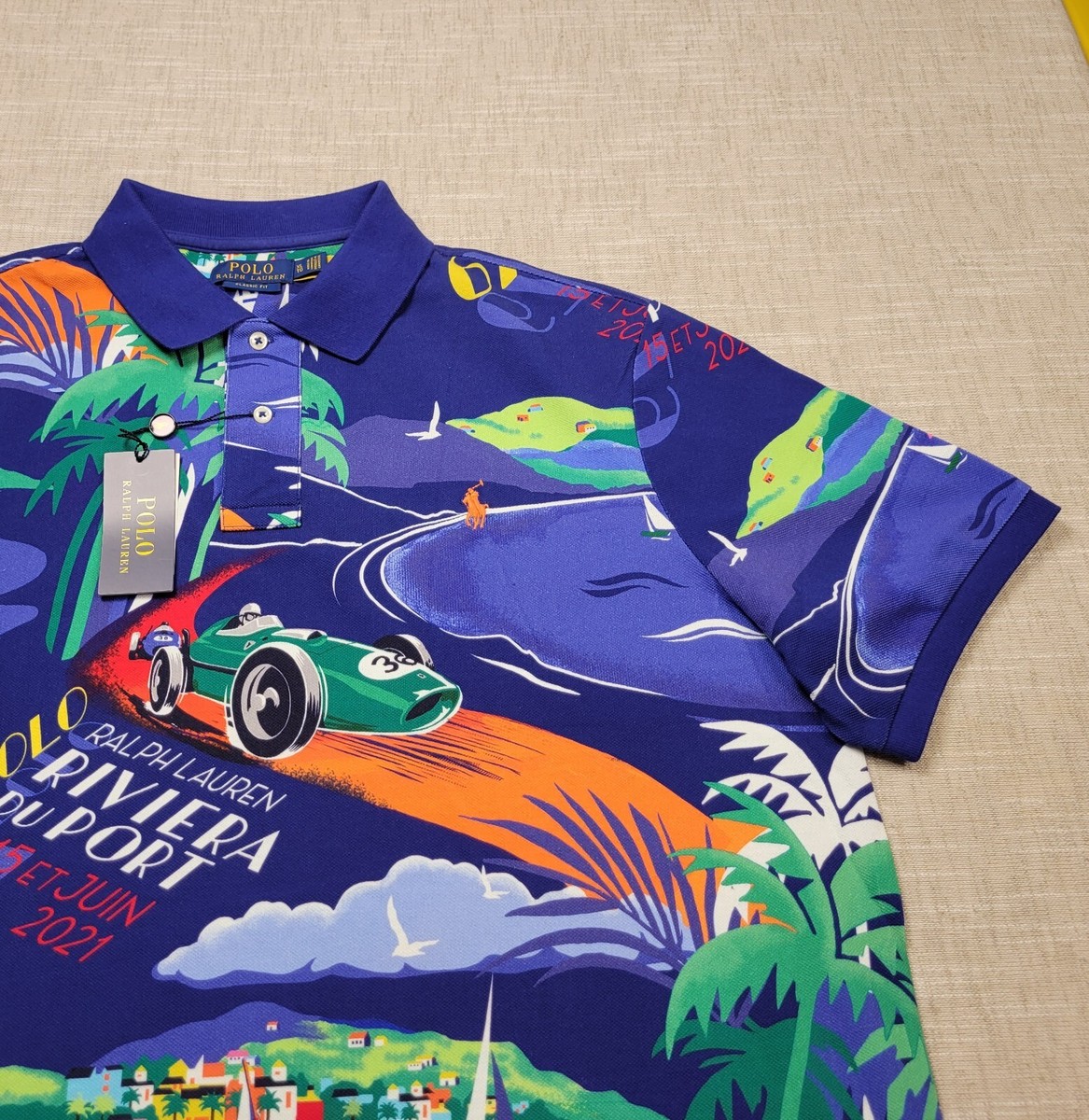 トップス POLO ralph lauren RIVIERA ITALIA XL size Vintage 90s Polo Ralph Lauren Riviera Italia Rayon Button Up