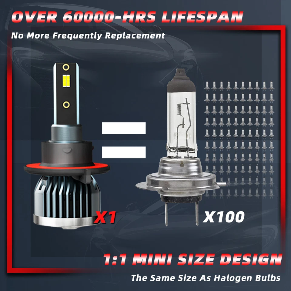 H13 9008 LED Headlight Bulbs 9145 Fog Light For Ford F250 Super Duty 2005-2016 - Image 4 of 4