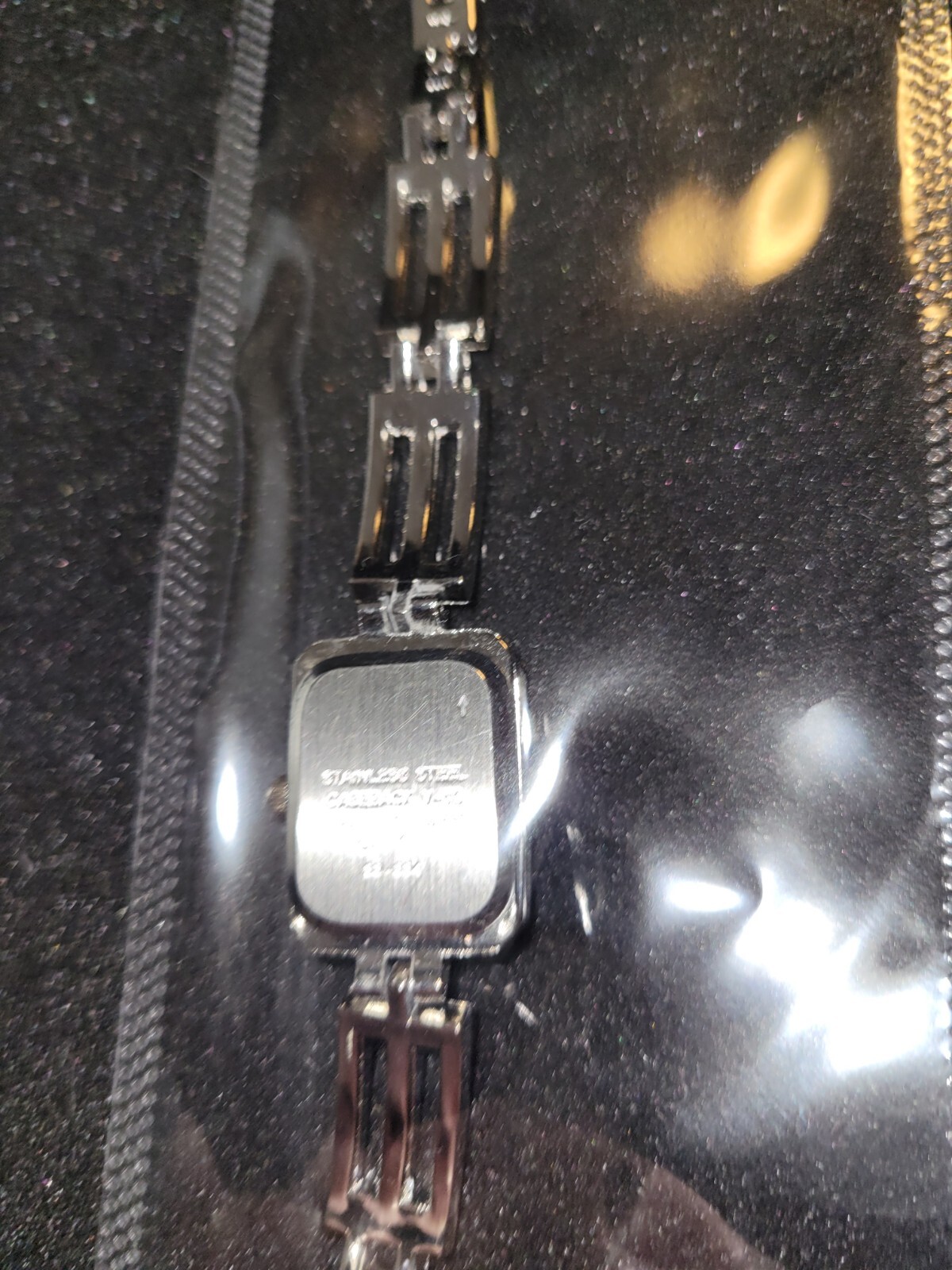 Silver Tone Dial Rectangle Case Bracelet Band Wat… - image 5