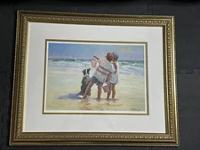 LUCELLE RAAD **SEA DOGS** SERIGRAPH ON PAPER, framed, COA, numbered, signed