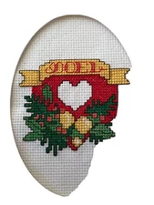 COMPLETED FINISHED CROSS STITCH CARD "NOEL"