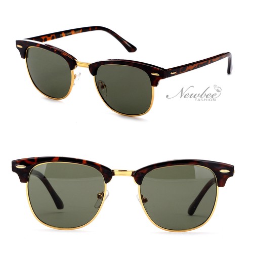 Half Frame Style Round Lens Circular Sunglasses Vintage Retro Sunglasses for Men - Picture 5 of 23