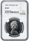 1967 Canada Silver Dollar $1 NGC SP-67 – KM 70 Elizabeth II