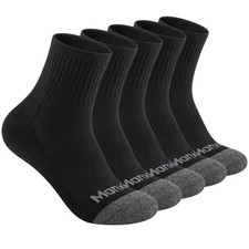 Mens Cotton Cushioned Moisture Wicking Socks, Athletic Performance Breathable...