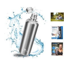 Durable 1L Stainless Steel Bottle for SodaStream - Leak-Proof & Dishwasher Safe