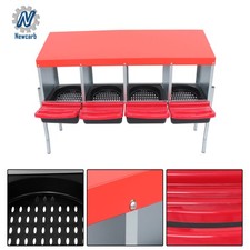 Chicken Nesting Box Red 4 Holes Metal Chicken Egg Lay Box Rollout Egg Collection