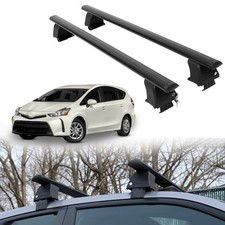 Open Box Roof Rack Crossbars For Toyota Prius V 2012-2017 - Black
