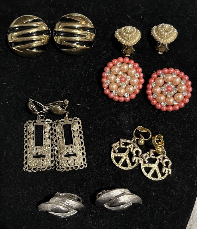 Vintage Earring Lot (6) All Clip On