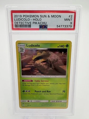 2019 POKEMON SUN & MOON DETECTIVE PIKACHU #2 LUDICOLO PSA 9 MINT