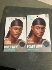 KISS Colors  Care Power Wave Silky Satin Durag Black Lot Of Two