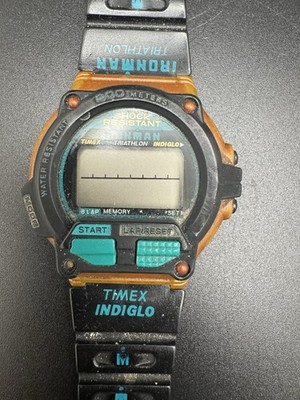 Vintage Timex Ironman Triathlon Indiglo 200M Digital Watch Untested