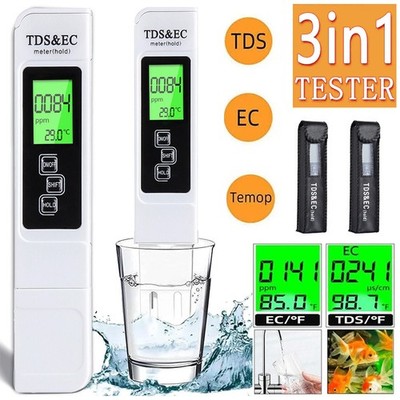 2pc TDS Meter Digital Tester Water Quality Testing Kits Drinking Water 0-9990ppm