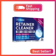 Retainer Cleaner Tablets - 36 Denture Cleaning Tablets & Aligner Cleaner - Remov