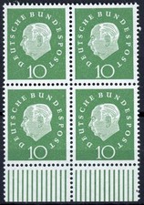 Bund Nr. 303 postfrisch Viererblock mit Unterrand ungefaltet 449