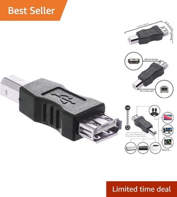 Compact USB A Female to B Male Adapter for Effortless Printer Connectivity