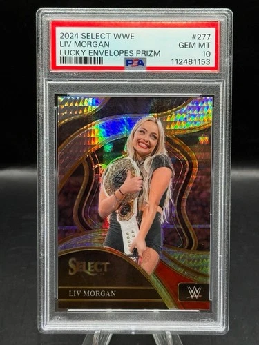 2024 Select WWE Liv Morgan Lucky Envelopes Prizms Ringside #5/8 PSA 10 POP1!!