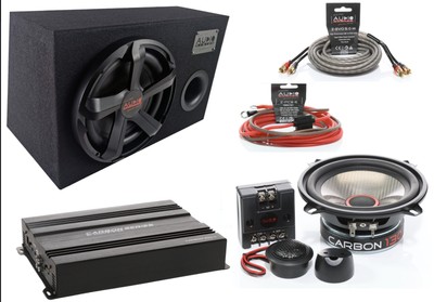 Audio System CARBON Set 10/130 Car Audio Complete Set 4 Channel Black