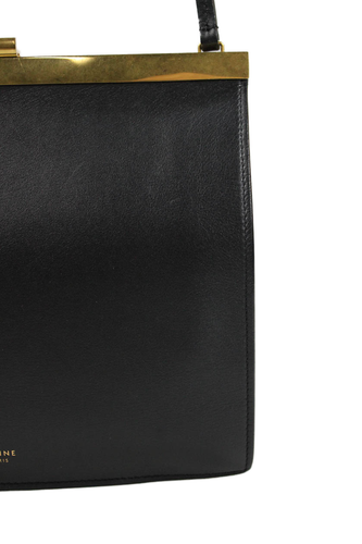 Celine Womens Single Strap Smooth Calfskin Mini Clasp Shoulder Handbag Black - Bild 3 von 17