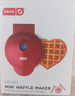Dash Mini Waffle Maker Red Heart Shaped 350 Watts 4 Inch 